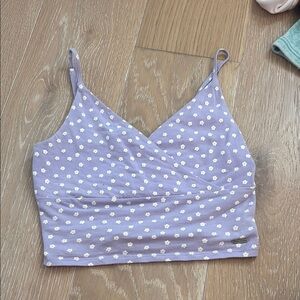 Hollister Purple Floral Crop Top